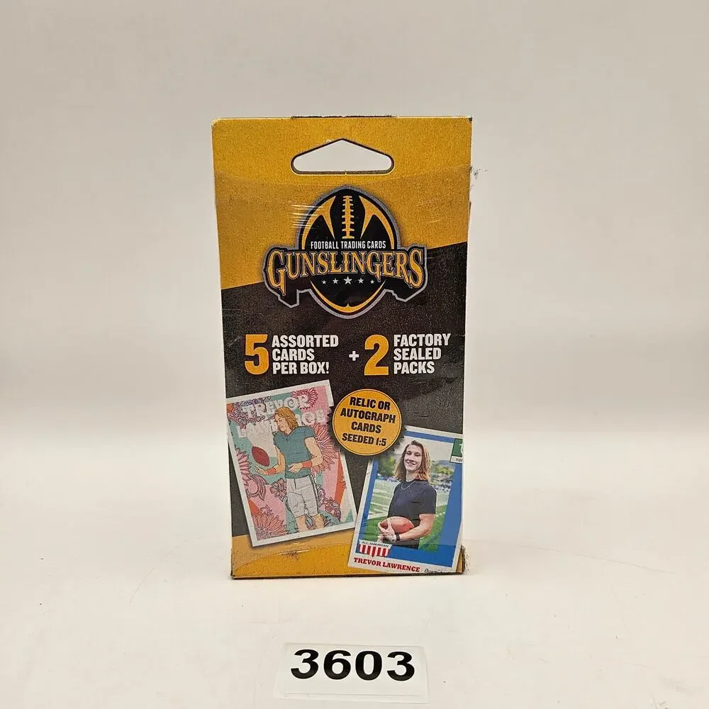 2022 GUNSLINGERS FOOTBALL TRADING CARDS MYSTERY BOX 2 FACTORY SEALED PACKS RELIC